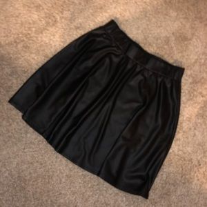 Charlotte Russe Black Pleather Skater Skirt